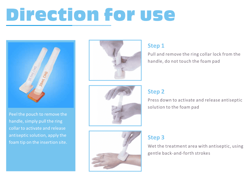 Antiseptic CHG Prep Swab Applicator Sterile CHG Prep Applicator Surgical Prep Swab Applicator